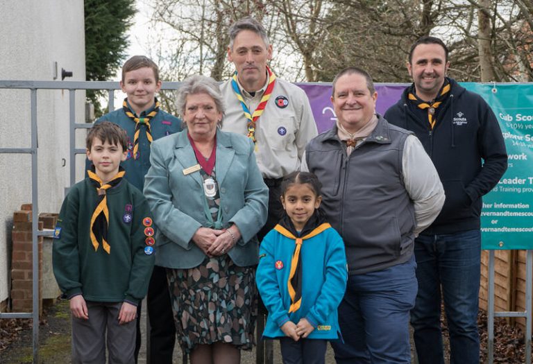 Pictured are Isaac, Ethan, Sylvia Pledger (Chairman of Albrighton Parish Council), Darren Owen, Esha, David Williams (Donington with Boscobel Parish Council) and Richard Wild