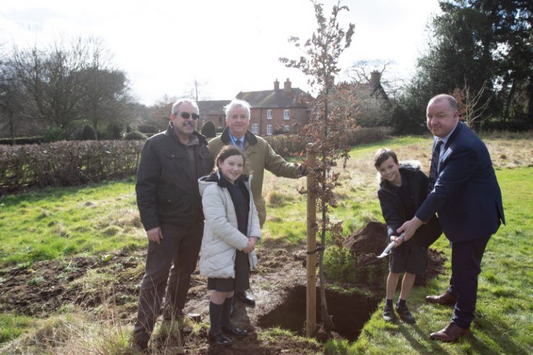 Cllr Allan Wilson, High Sheriff of Shropshire Tony Morris-Eyton, St Peters primary pupils Selina and Harry and Harper Adams Vice-Chancellor Professor Ken Sloan