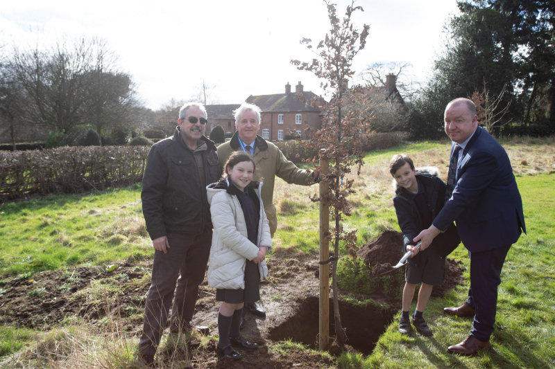 Cllr Allan Wilson, High Sheriff of Shropshire Tony Morris-Eyton, St Peters primary pupils Selina and Harry and Harper Adams Vice-Chancellor Professor Ken Sloan