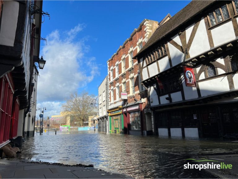 Flooding in Mardol Shrewsbury.