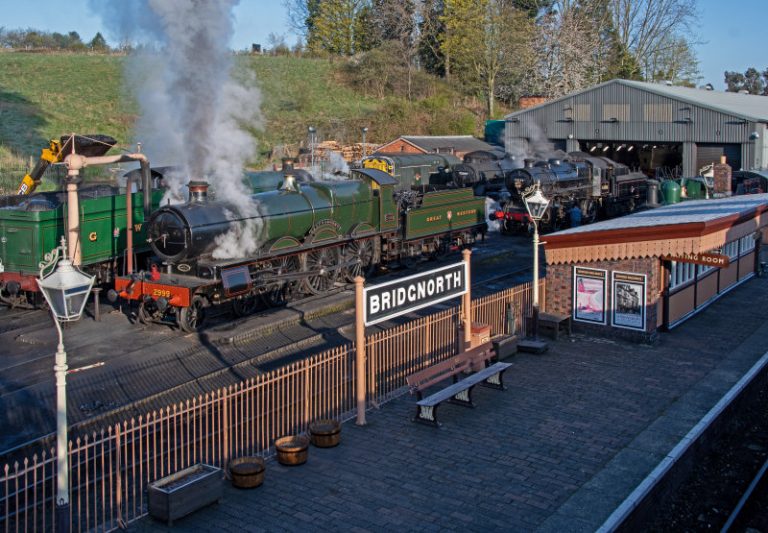 Severn Valley Railway's loco yard at Bridgnorth, as engines are prepared for the day's services. Photo: SVR archive