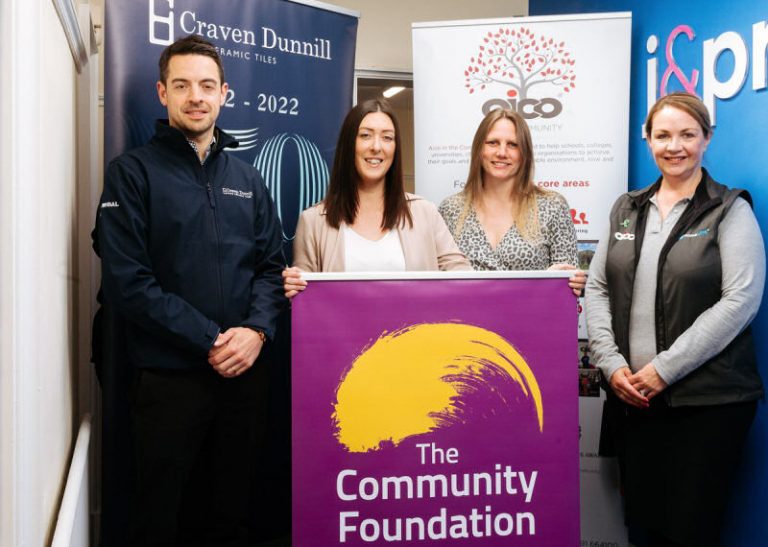 Simon Howell of Craven Dunnill; Jo Cooper of The Community Foundation; Rhea Alton of J&PR and Jane Pritchard of Aico
