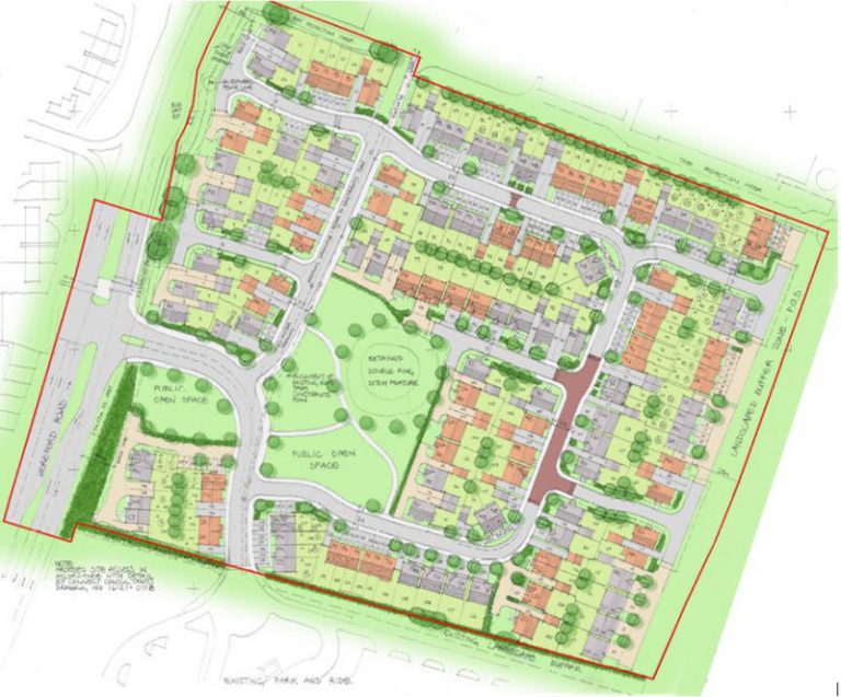 A site plan of Bellway's Darwin's Edge development in Shrewsbury