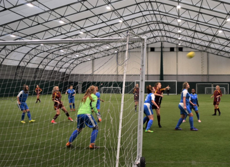 Telford College has been championing women’s football for years – this is the college’s team from 2018 ahead of a match against Thomas Telford Academy