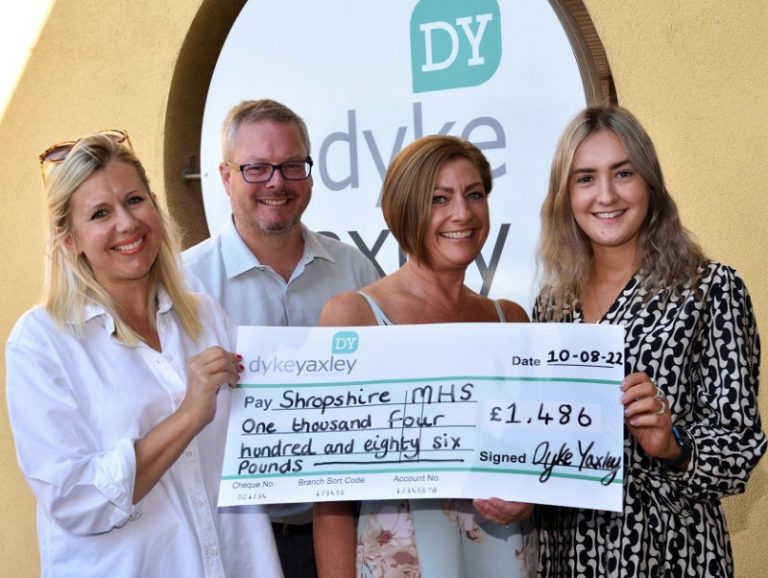 From left, Ruth Pemberton (Shropshire MHS) with Richard Pettener, Sharon Wood and Lauren Newell from Dyke Yaxley