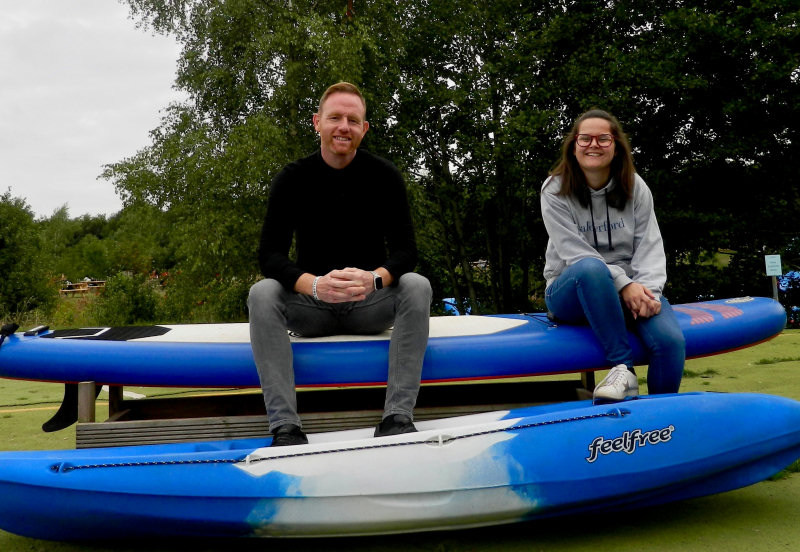 Gavin Cowan, The Crossbar Group’s managing director, with Zoe Watson, sales and marketing manager at Alderford Lake