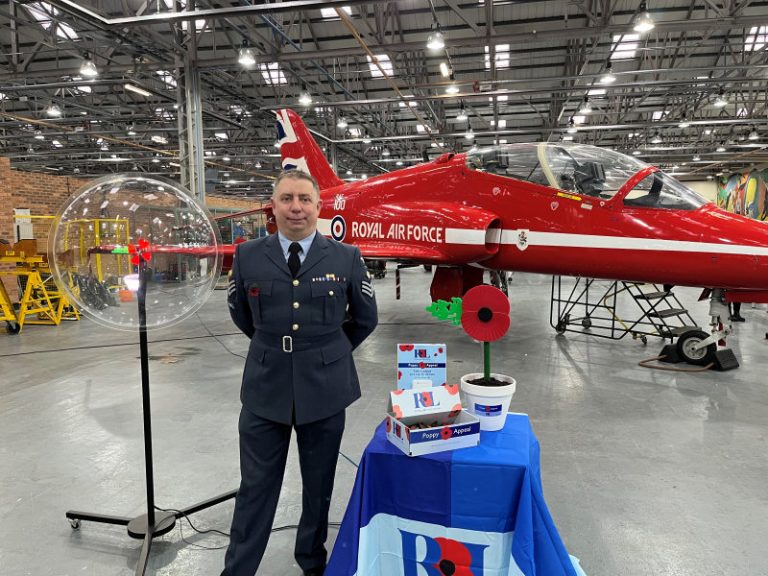 Serving RAF Flight Sergeant Dan Milward spoke at the launch