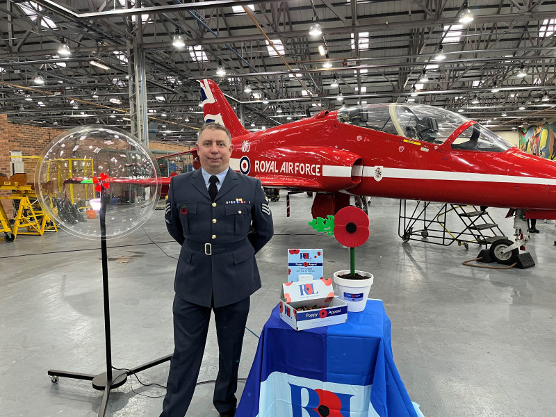 Serving RAF Flight Sergeant Dan Milward spoke at the launch