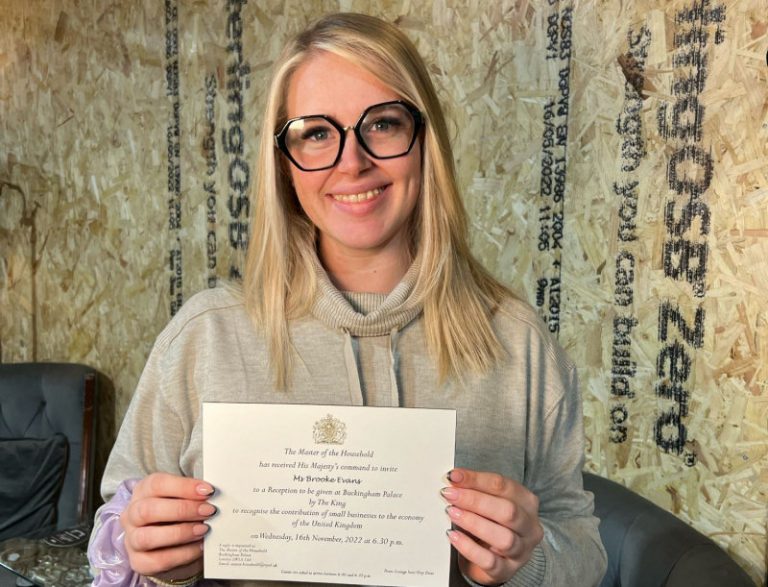 Brooke Evans, owner of BE Ironbridge was invited to meet HRH King Charles when he hosted a Small Business Reception