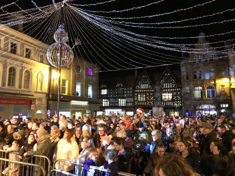 A busy Shrewsbury during a previous Carols in the Square event