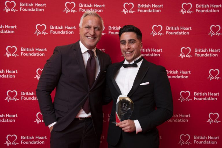 CPR Hero Aaron Lambley right with David Ginola left