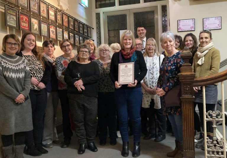 Connect For Life volunteers pictured with Oswestry Town Mayor, Councillor Jay Moore