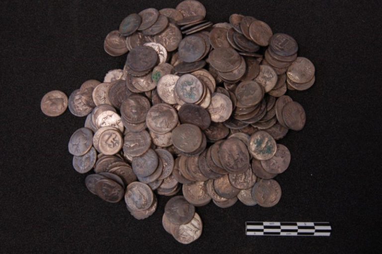 Gobowen Hoard after conservation. Photo: Potable Antiquities scheme, and Coins British Museum Trustees