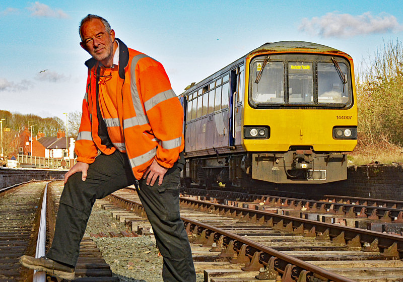 CHR General Manager Andy Green oversees the installation of three lines of track at Oswestry for the first time since 1966