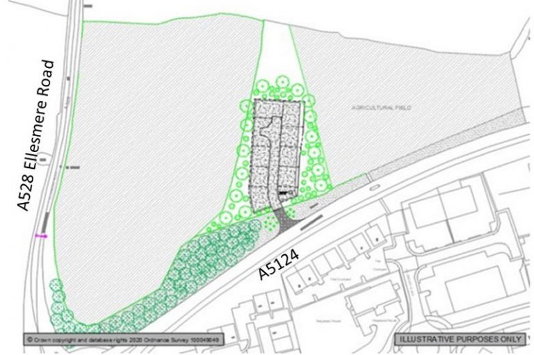 Illustration showing the site and its location