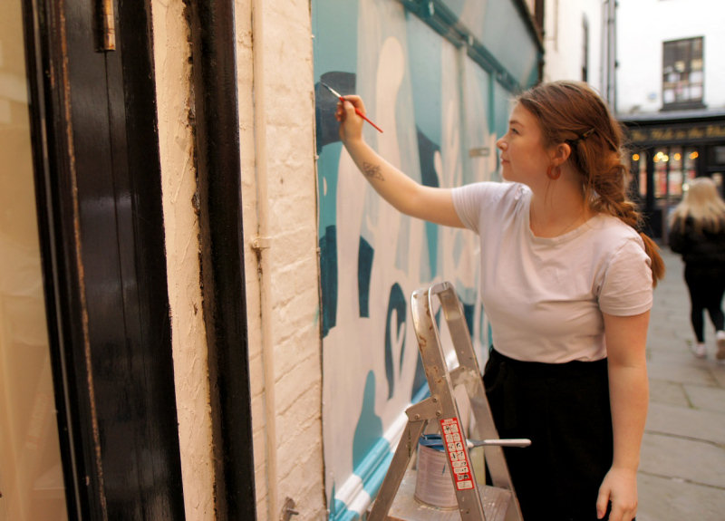 The new artwork created by Shrewsbury illustrator Saffron Russell for the 2023 Shrewsbury Flower Show