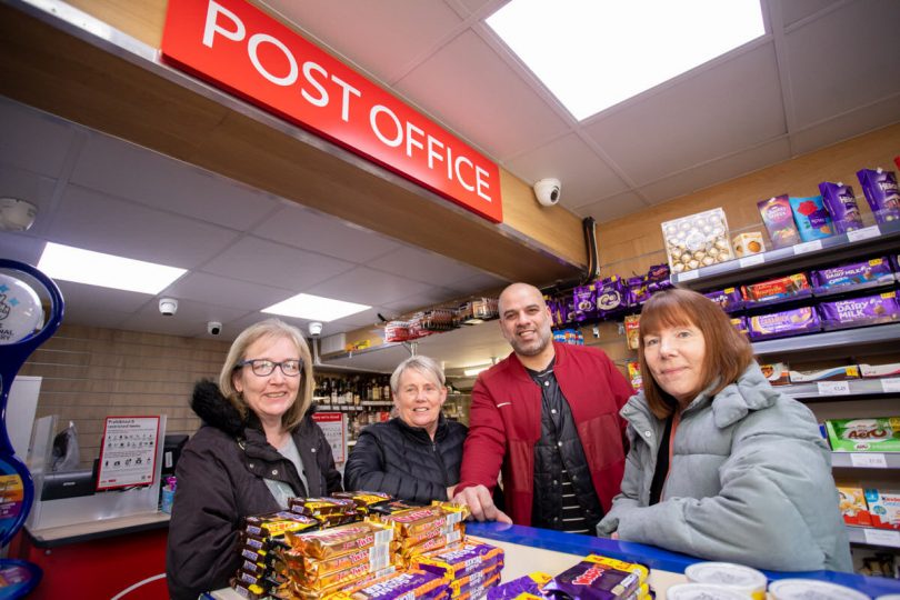 Dawley Post Office staff Tina Cherrington,Teresa Birch, Gurj Singh (postmaster) and Corinne Leonard. Photo: Telford & Wrekin Council