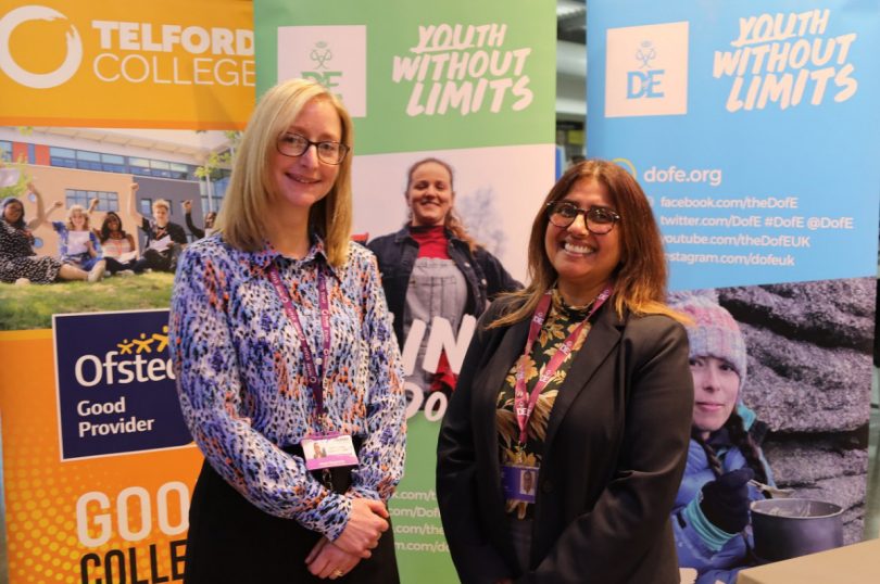 Janet Stephens, Telford College’s deputy chief executive, with Ramela Mills, Duke of Edinburgh Award operations officer
