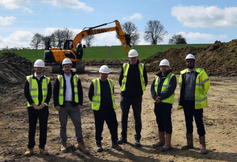 Michael Peters, Josh Coleman, Peter Foster, Nigel Pugh (all of SWG Construction), Darren Luter of Connexus and Greg James of WPH