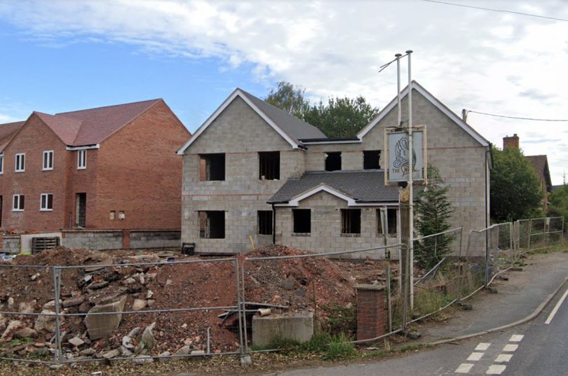 The development is on the site of the former Swan Inn at Waters Upton