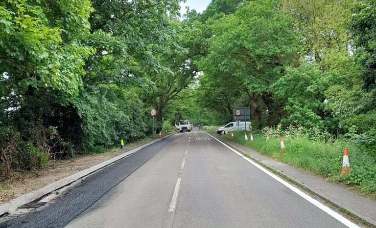 The work is being carried out as part of the Government-funded A529 Safer Road Fund scheme to improve safety between Hinstock and Audlem. Photo: Shropshire Council