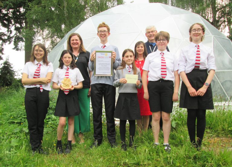 Pictured are Mara Goodwin, Ailsa Woolley, Dr Helen Renwick, Lukas Hamilton, Leah Ellis, Sherie Soper, Justin Soper, Charie Ide, Tabitha Land with their award and certificate.