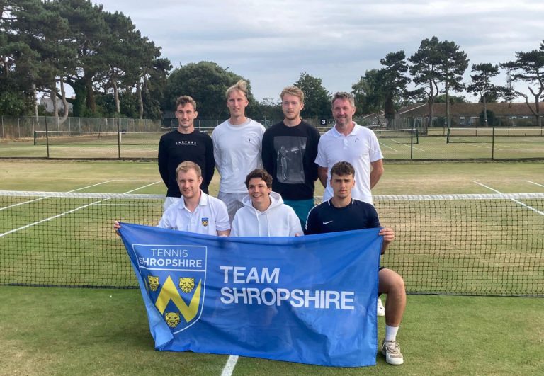 Shropshire’s men’s team were promoted to Group 6 of the LTA Summer County Cup after a successful week at Hunstanton last year