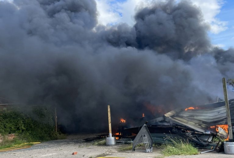 The scene of the fire in Prees. Photo: @SFRS_Wem / SFRS