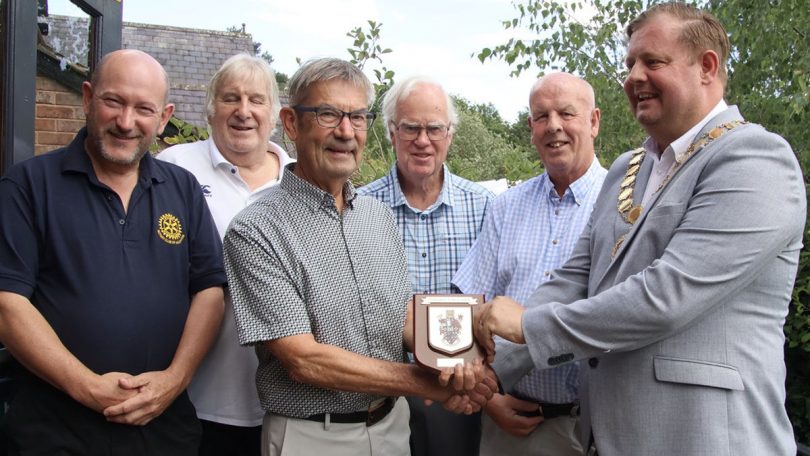 Rotary Club of Wellington members receiving their recent Civic Award