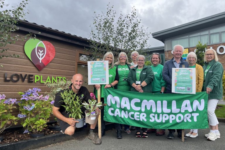 Tom Pountney (left) with members of Macmillan Cancer Support’s Shrewsbury Fundraising Group