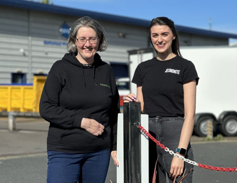 Helen Culshaw, of Ascendancy, with Katy Williams, of Jesmonite