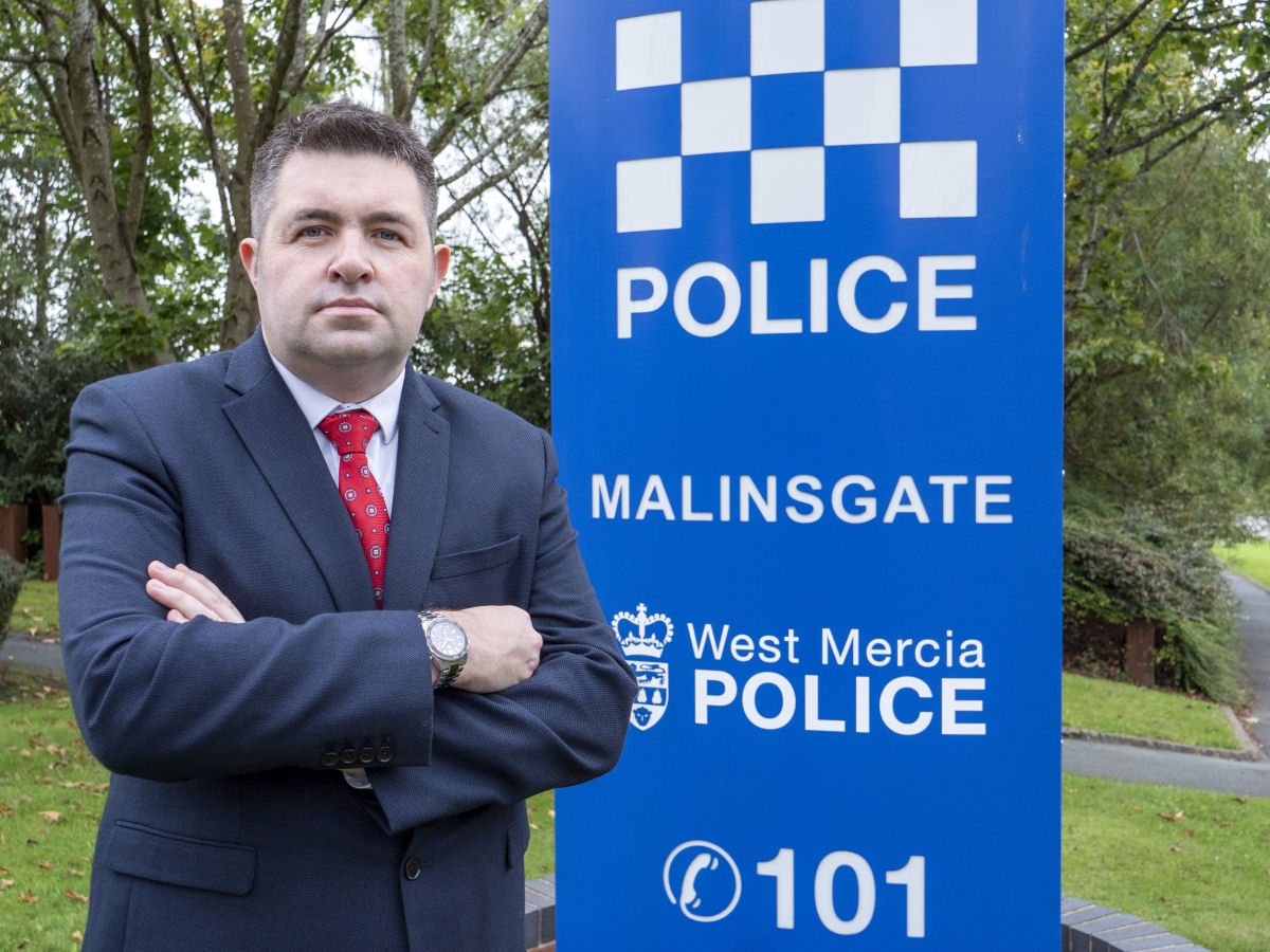 Shaun Davies outside Mallinsgate Police Station. Photo: Telford & Wrekin Council