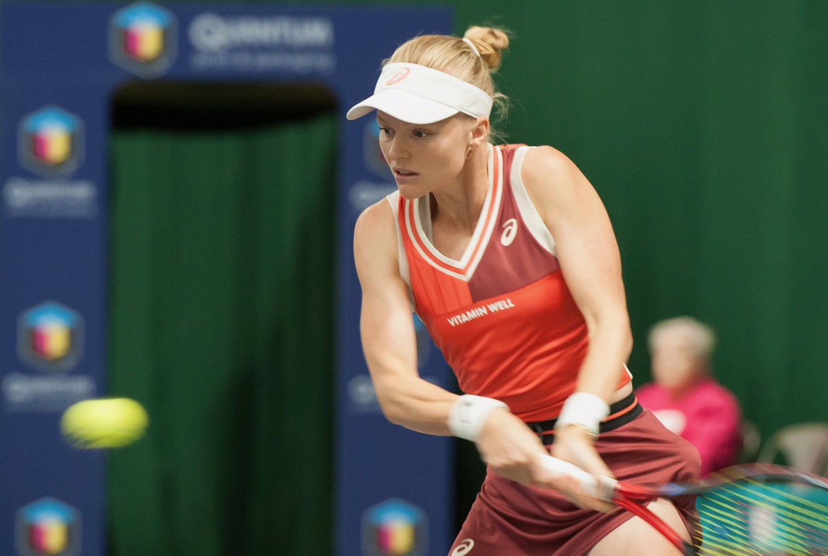 Harriet Dart was a 6-2, 6-0 winner in her first round match at The Shrewsbury Club. Photo: Richard Dawson Photography