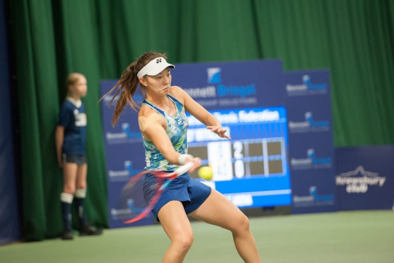 Lily Miyazaki enjoyed a first round victory over Emily Appleton in the Budgen W100 Shrewsbury tournament. Picture: Richard Dawson Photography