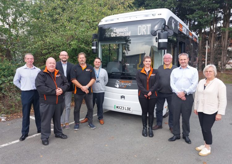 Shropshire Council officers and councillors with the new Sigma 7 electric bus. Photo: Shropshire Council