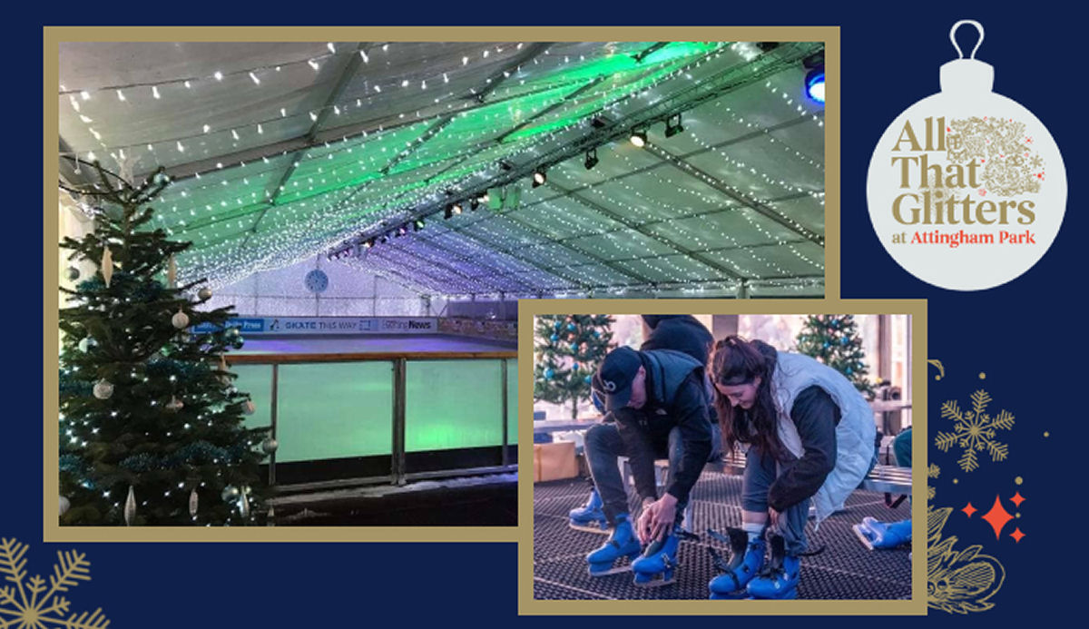 ‘Skate Attingham’ will be open from Saturday 2 December to Sunday 7 January, and visitors can book their tickets now to enjoy a fun experience on the eco rink, a synthetic skating surface for gliding across.