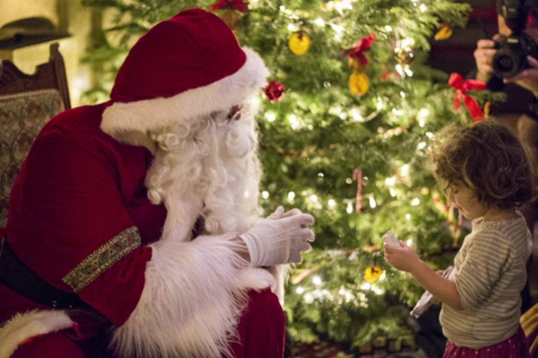 Father Christmas visits Sunnycroft. Photo: National Trust Images/ Rob Stothard