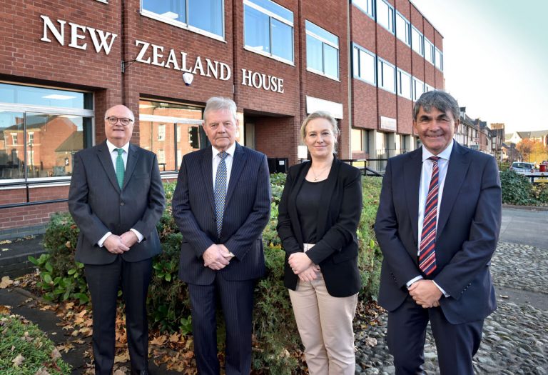 Neil Anderson, Terry Jones, Sarah Evans and Toby Shaw at New Zealand House in Abbey Foregate