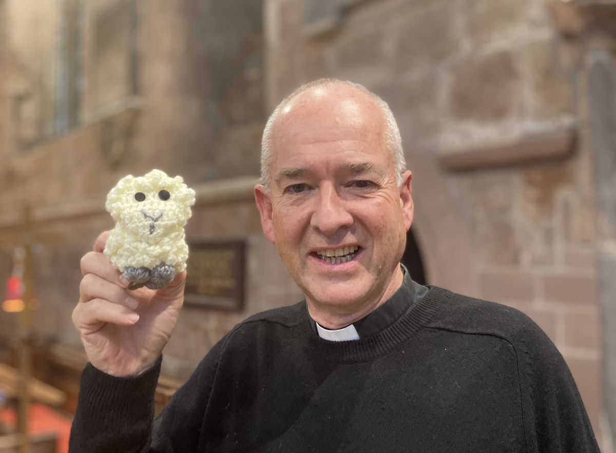 Rev Chris Thorpe with one of the Lost sheep of Shifnal