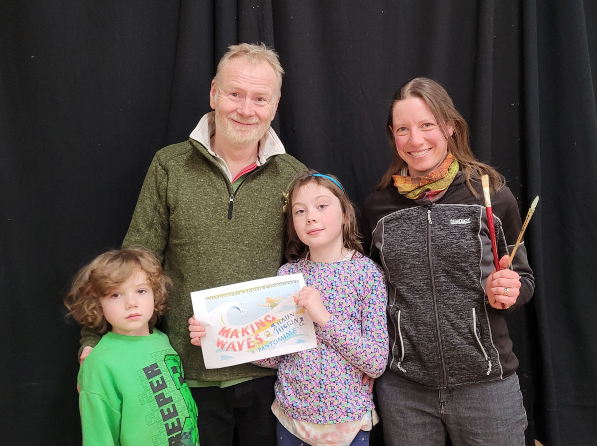 It’s a family affair for the Aireys, who are all playing a part in Welshampton’s annual show. Pictured are Tom (6), Simon, Martha (9) and Faith.