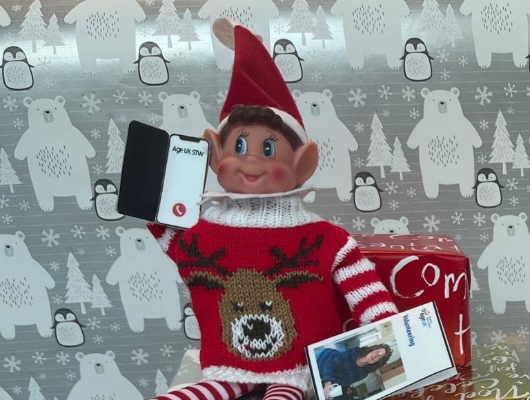 The mischievous Christmas elf has taken pride of place in the window of Age UK Shropshire Telford & Wrekin