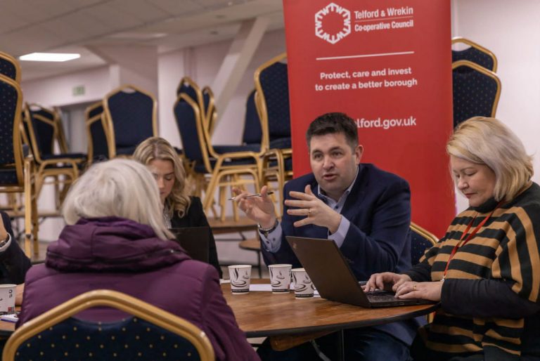 Leader of Telford & Wrekin Council, Councillor Shaun Davies at a recent meeting in Hadley