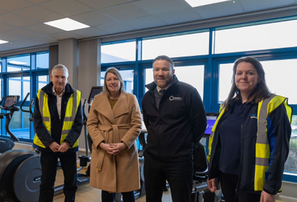 Andy Pagett, Site Manager Pave Aways, Cllr Carolyn Healy, Stuart Walker, Leisure Operations Manager Telford & Wrekin Council and Victoria Lawson, Commercial Director Pave Aways