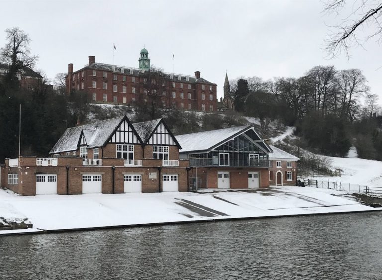 Shrewsbury School pictured in the snow