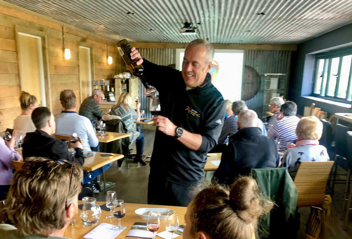 Owner Russell Cooke at a previous wine tasting event held at Kerry Vale Vineyard.