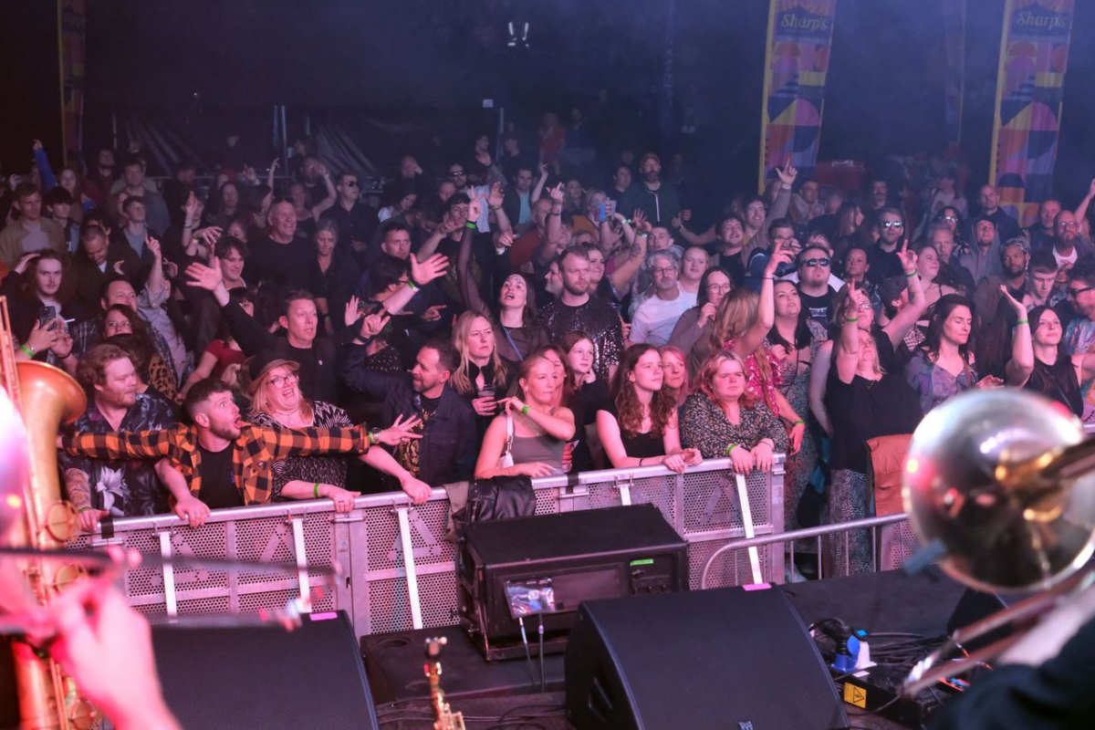 Crowds enjoy live music at Shrewsbury Castle during LOOPFEST. Photo: Bob May