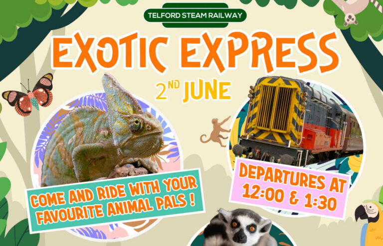 Take a ride on the Exotic Express at Telford Steam Railway