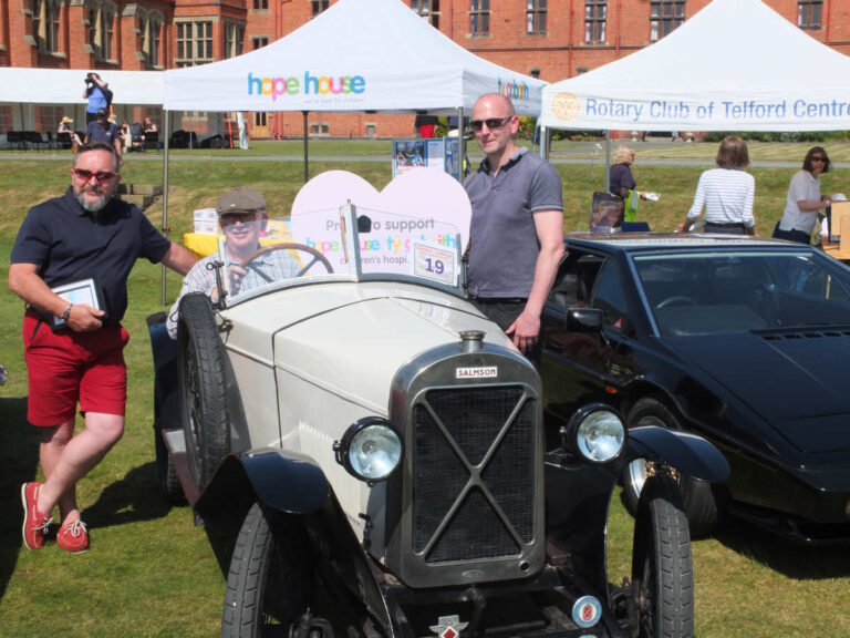 Hope House Classics at the College - 2023 vintage car winner, a 100-year-old Salmson model VAL3, restored and driven by Nigel Coulter, from West Felton, near Oswestry.