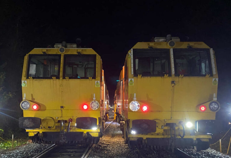 New ballast will be packed around the track by tamping machines. Photo: Network Rail.