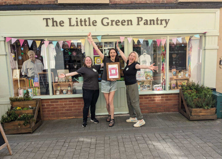 Pictured outside The Little Green Pantry are Katie Lee, Keli King, Kelly White.